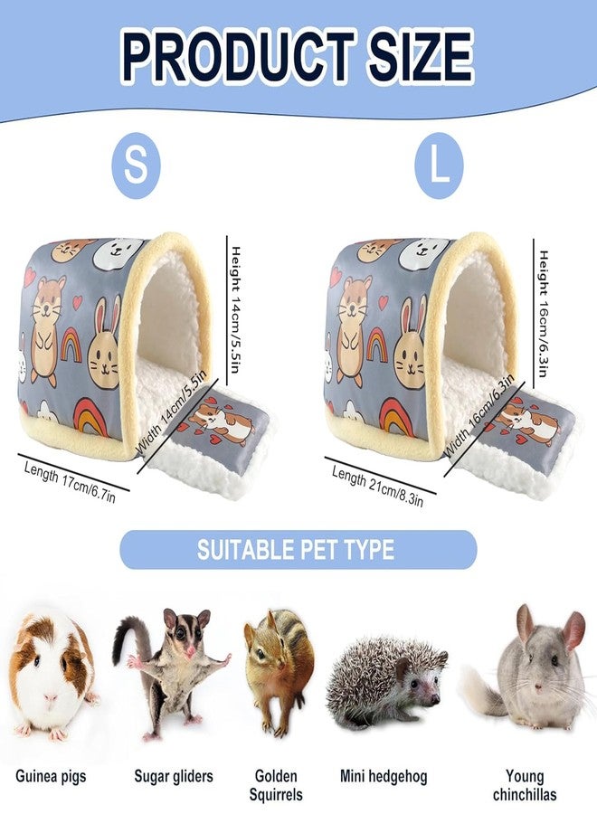 Colenumone Guinea Pig Hideout for Hamster & Guinea Pig Cage Accessories - Washable Fleece Hideout/House with Step Pad, for Rabbit/Chinchilla/Ferret (S) - Image 5